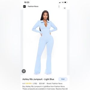 Fashion Nova Light Blue Jumpsuit size small